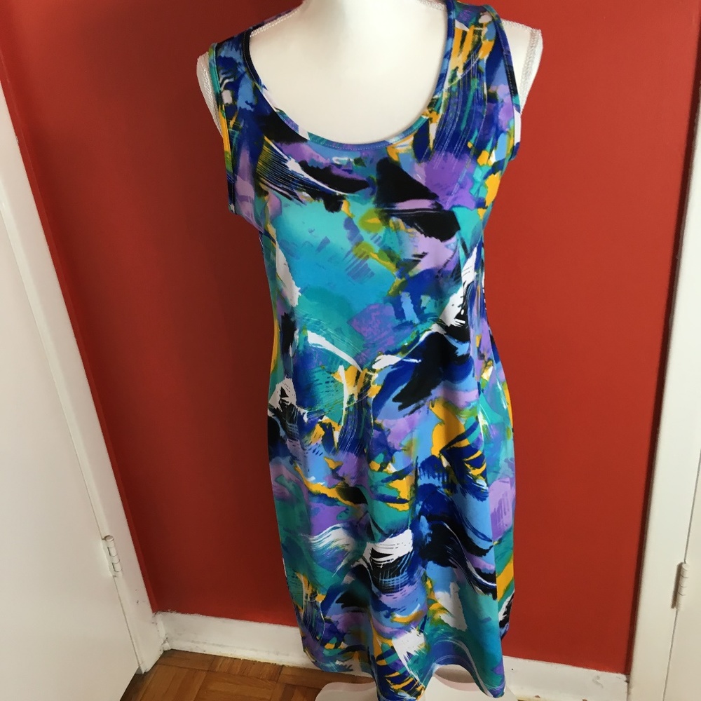 Slinky Brand ladies geometric sleeveless dress